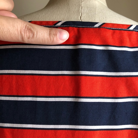 JCREW COLORFUL Red and Navy Stripe Top! SZ 6 - Picture 5 of 5